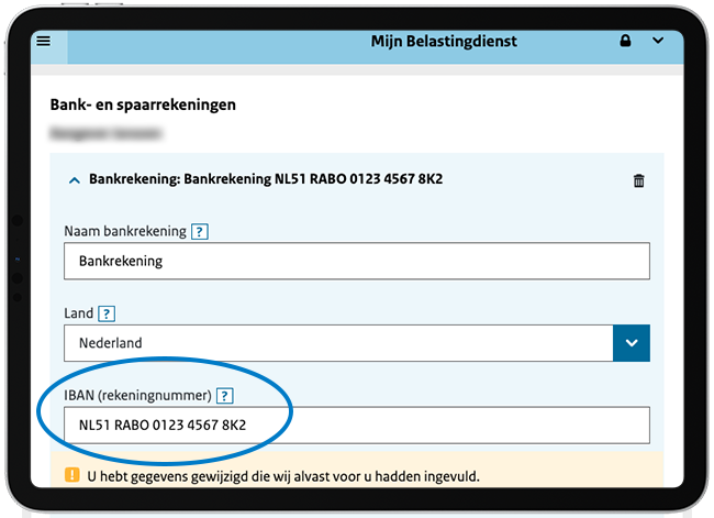 Uitleg vooraf ingevulde gegevens wijzigen, boven afbeelding toegelicht. Uitleg vooraf ingevulde gegevens wijzigen, boven afbeelding toegelicht.